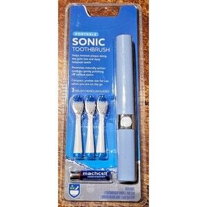 Rite Aid Portable Electric Toothbrush with 3 brush heads, AAA battery, Cover NWT